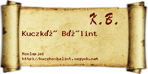 Kuczkó Bálint névjegykártya