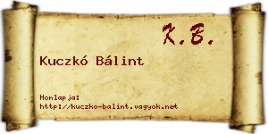 Kuczkó Bálint névjegykártya