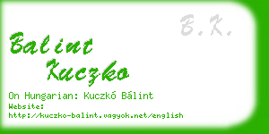 balint kuczko business card